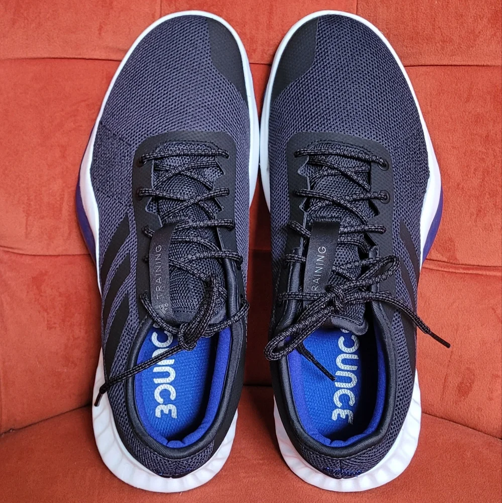 Adidas Men's Black & Blue Lightweight Mesh Running Shoes